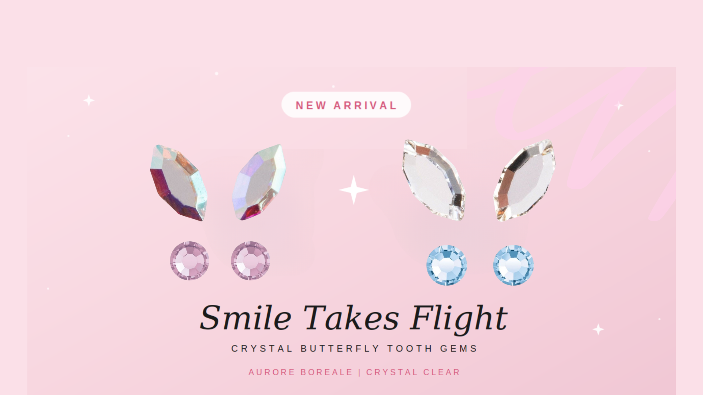 Smile Takes Flight: Meet the New Mixed Crystal Butterfly Tooth Gems by Twinkles