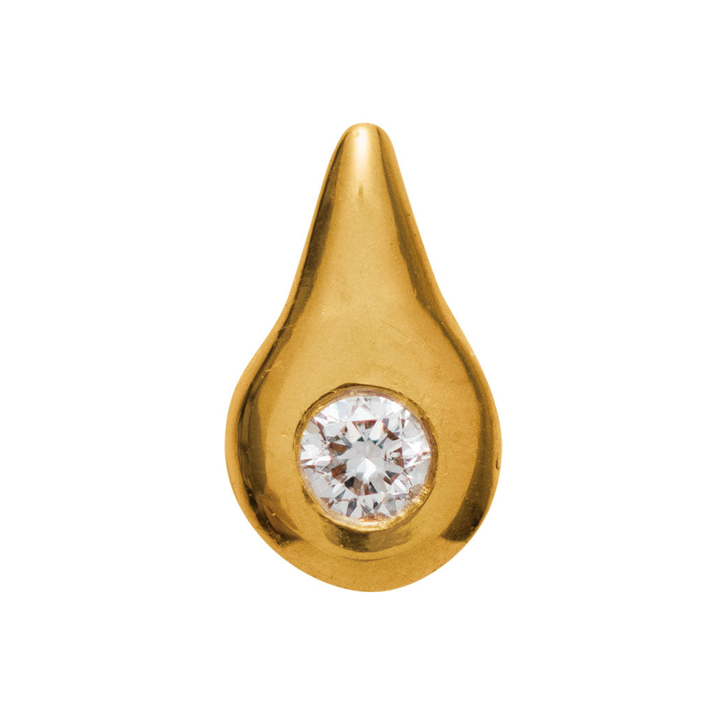 Gota de agua con diamante oro de 22 quilates