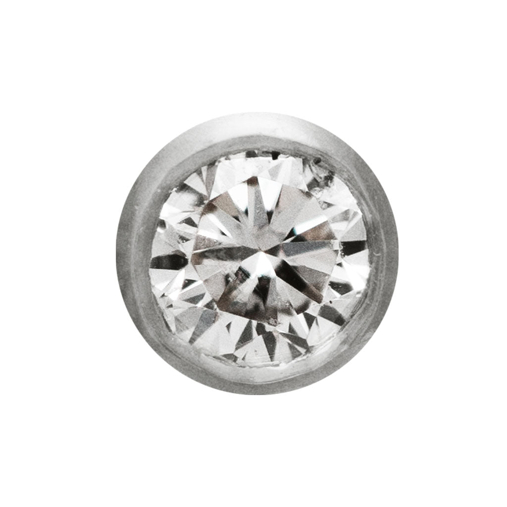 Rund mit Diamant 18-karätigem Weißgold