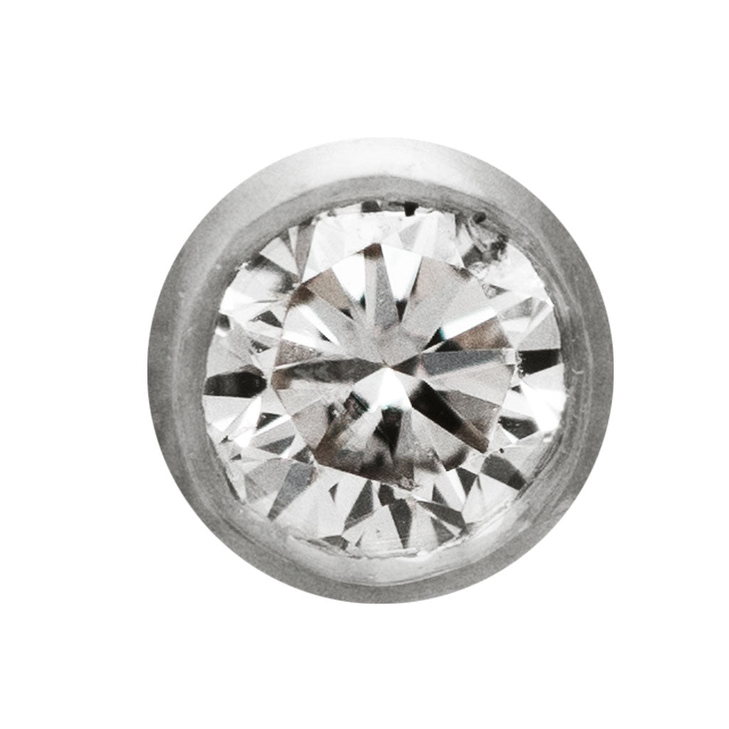 Rond avec diamant 0.02ct or blanc 18 carats