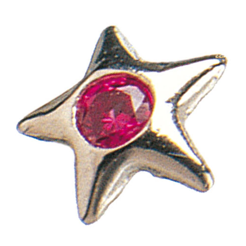 Star W. Ruby Whitegold Tooth Gem